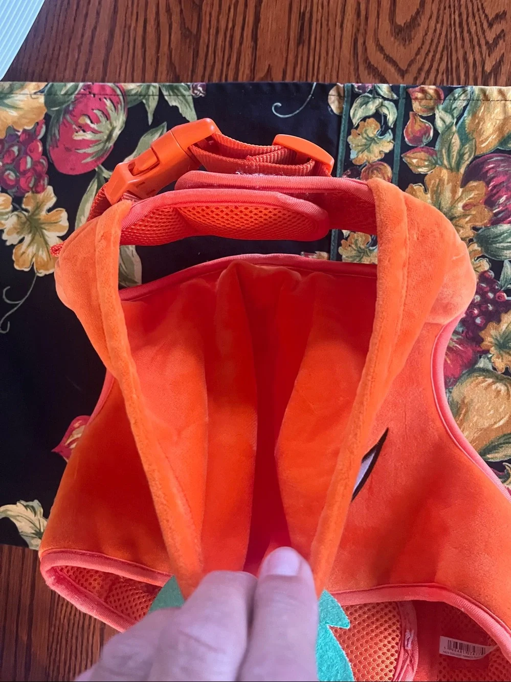 Halloween Pumpkin Dog Harness with reflective pumpkin features Large